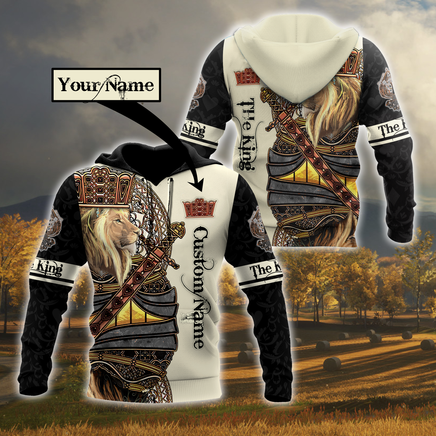 Custom Name King Lion 3D All Over Printed Unisex Shirts