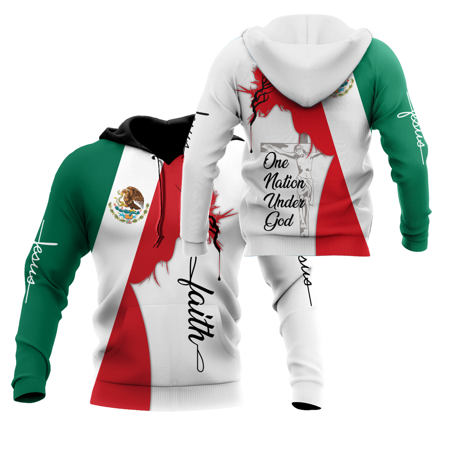 One Nation Under God Mexico Jesus 3D All Over Printed Shirts DQB10092002