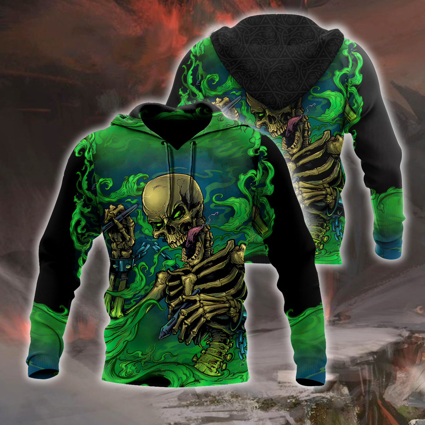 Skull get high 3D all over printed for man and women
