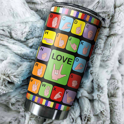 Sign Language Tumbler Cup Premium PiT211201 - Amaze Style™-Tumbler