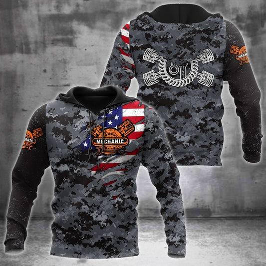 Mechanic Camo 3D All Over Printed Hoodie For Men and Women TN
