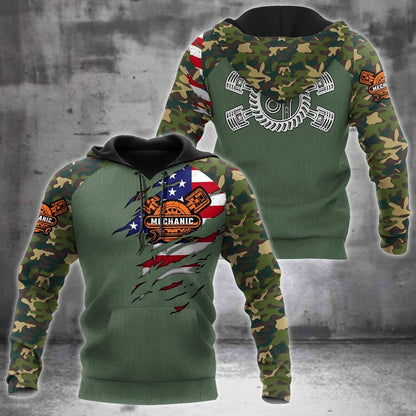 Mechanic Camo 3D All Over Printed Hoodie For Men and Women TN