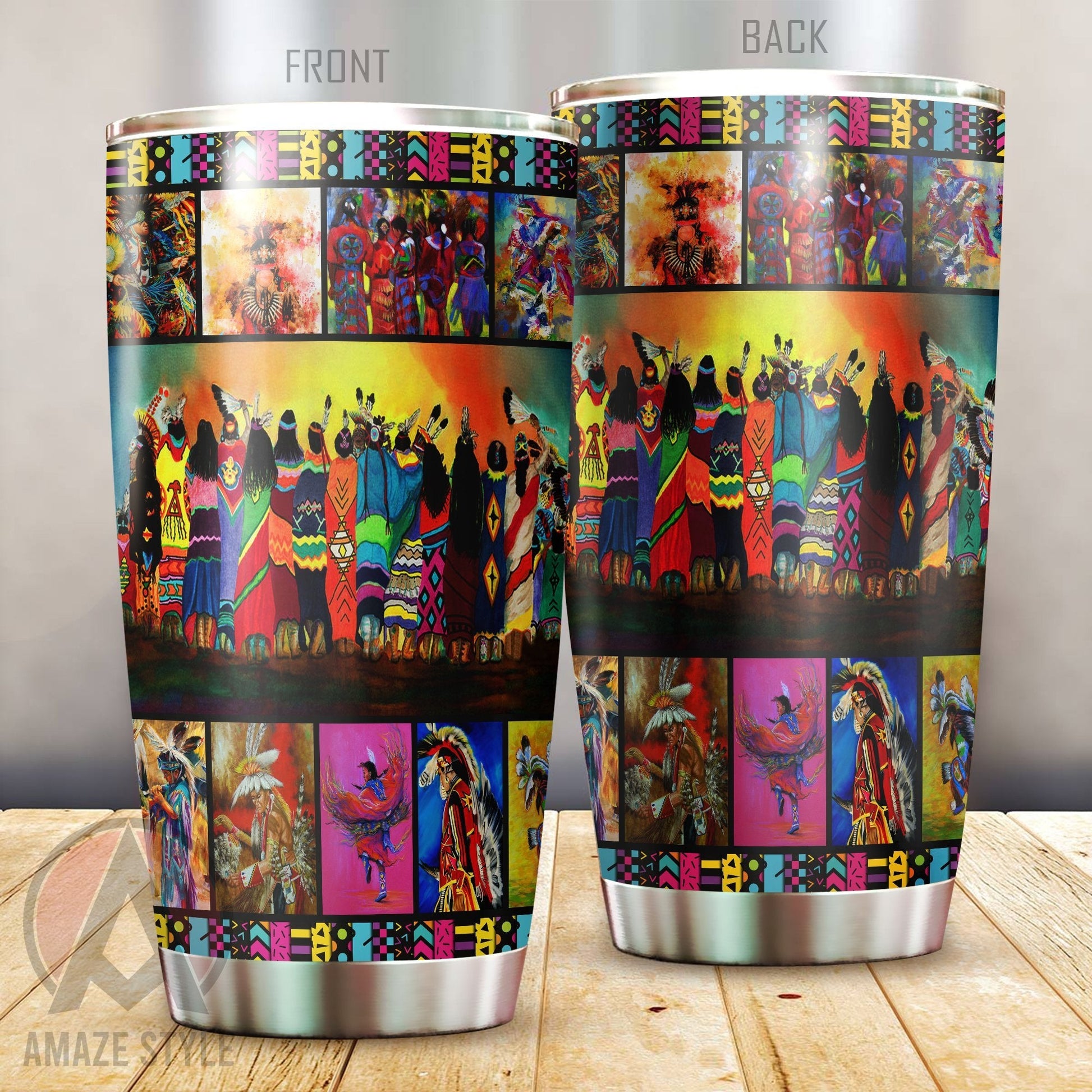 Pow Wow Premium Stainless Tumbler Cup Premium MPT944 - Amaze Style™-Tumbler