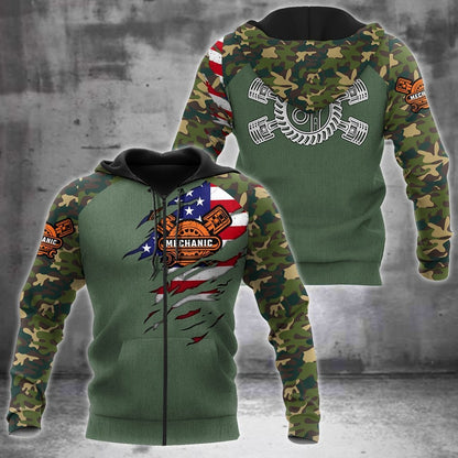 Mechanic Camo 3D All Over Printed Hoodie For Men and Women TN