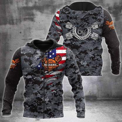Mechanic Camo 3D All Over Printed Hoodie For Men and Women TN