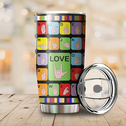 Sign Language Tumbler Cup Premium PiT211201 - Amaze Style™-Tumbler