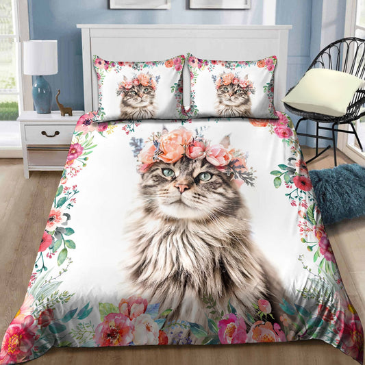 Flower Crown Cat Bedding Set Pi23072001