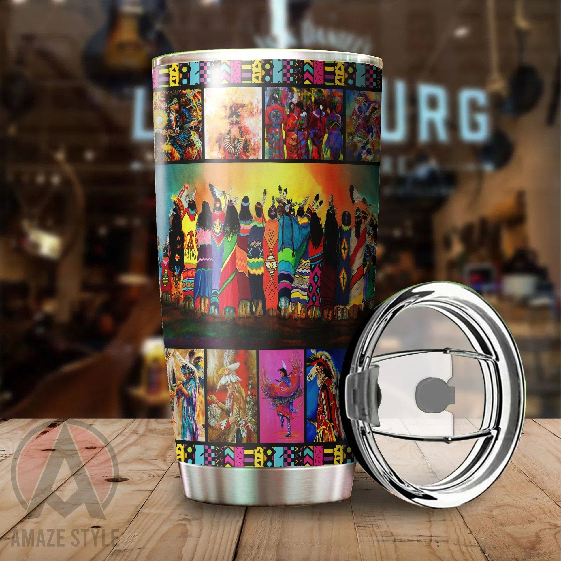 Pow Wow Premium Stainless Tumbler Cup Premium MPT944 - Amaze Style™-Tumbler