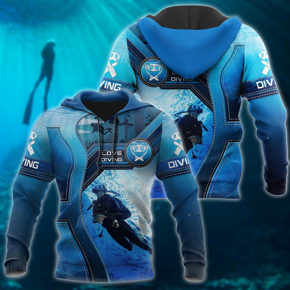 Scuba Diving 3D All Over Printed Shirts For Men and Women - Amaze Style™-ALL OVER PRINT HOODIES