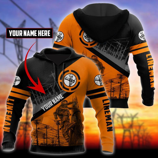 Premium Custom Name Unisex All Over Printed Lineman Shirts MEI