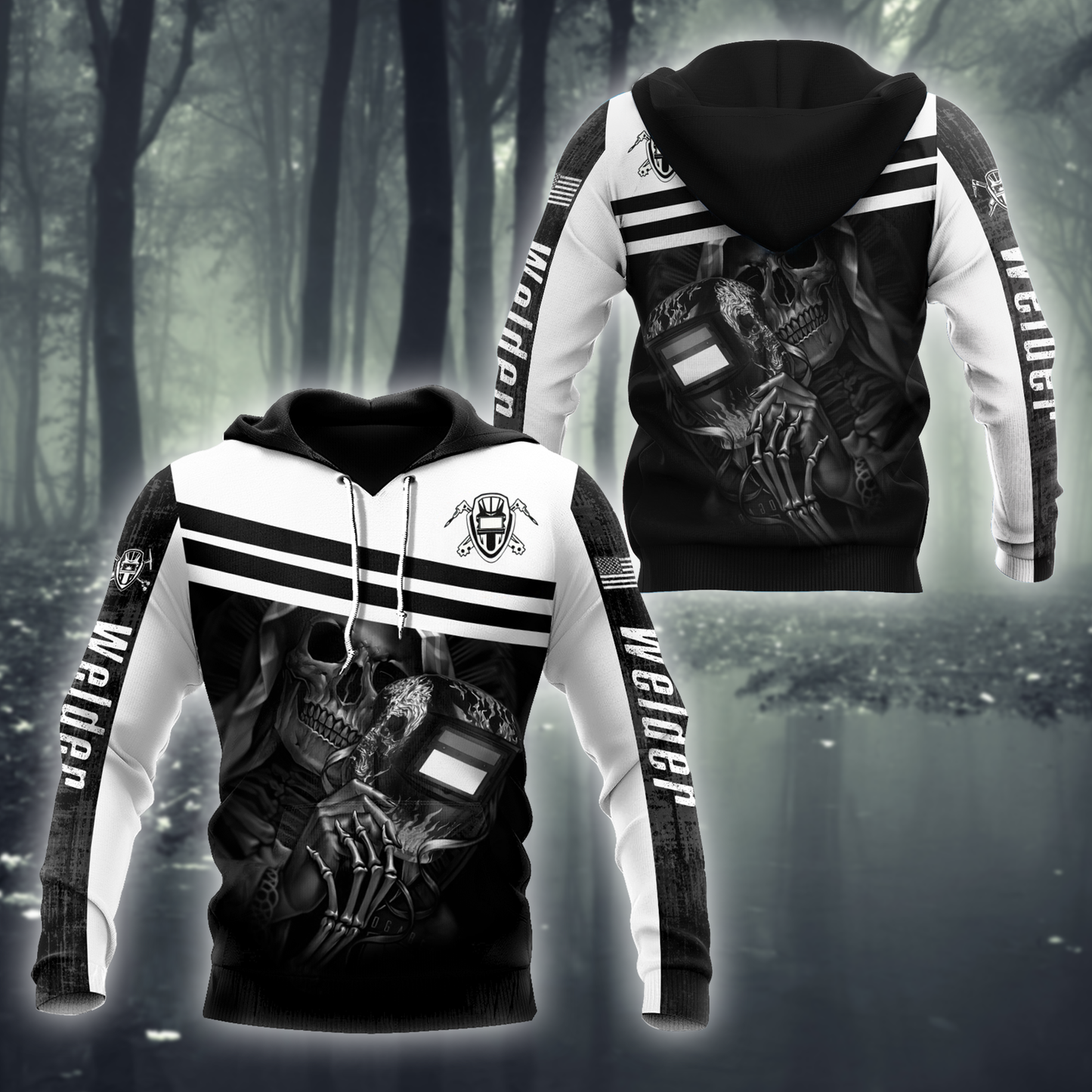 Premium Unisex All Over Printed Skull Welder Shirts MEI