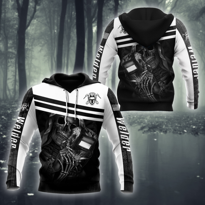 Premium Unisex All Over Printed Skull Welder Shirts MEI