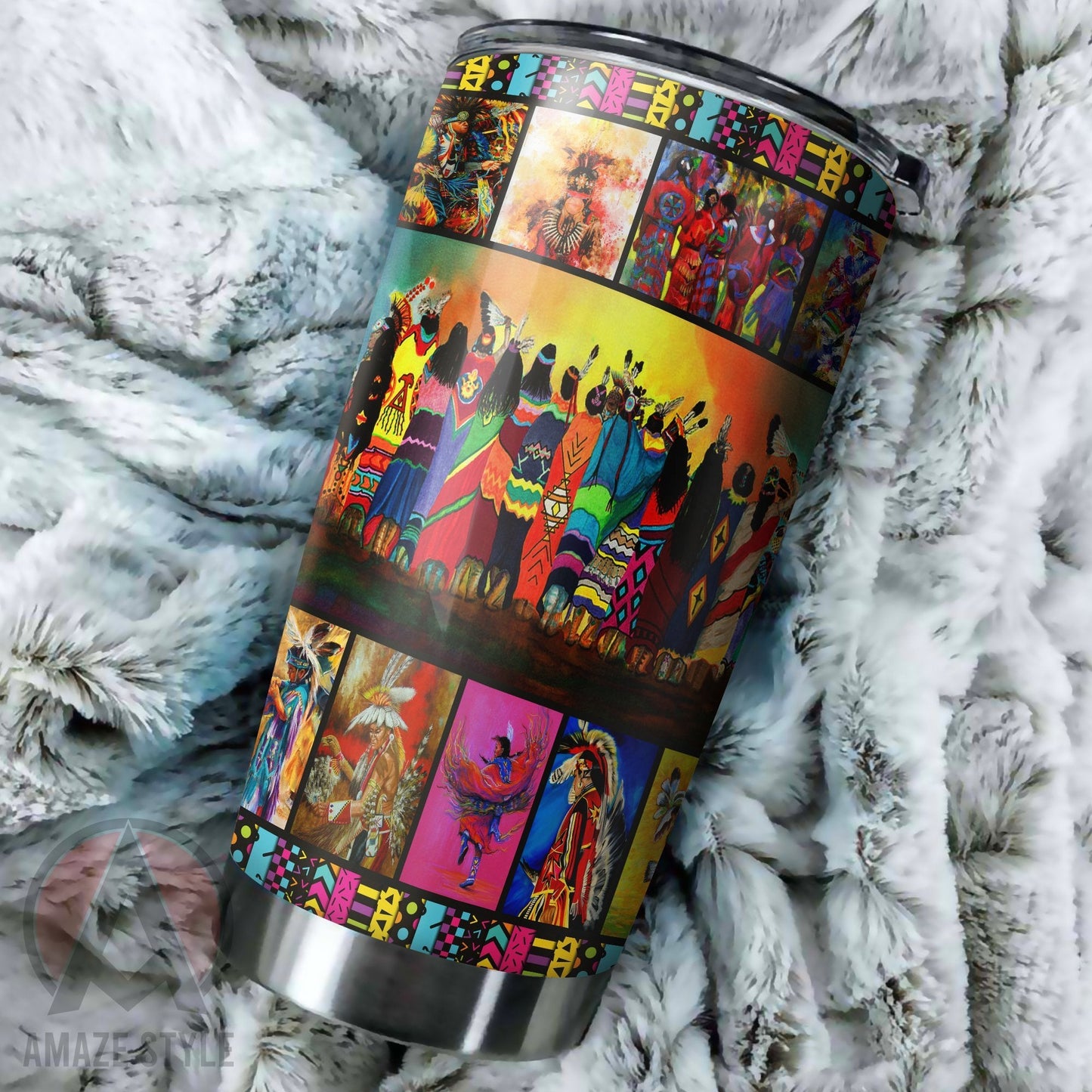 Pow Wow Premium Stainless Tumbler Cup Premium MPT944 - Amaze Style™-Tumbler