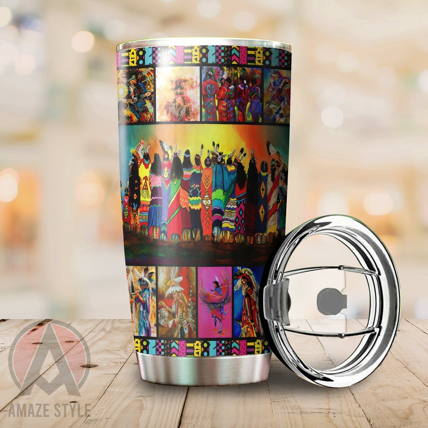 Pow Wow Premium Stainless Tumbler Cup Premium MPT944 - Amaze Style™-Tumbler