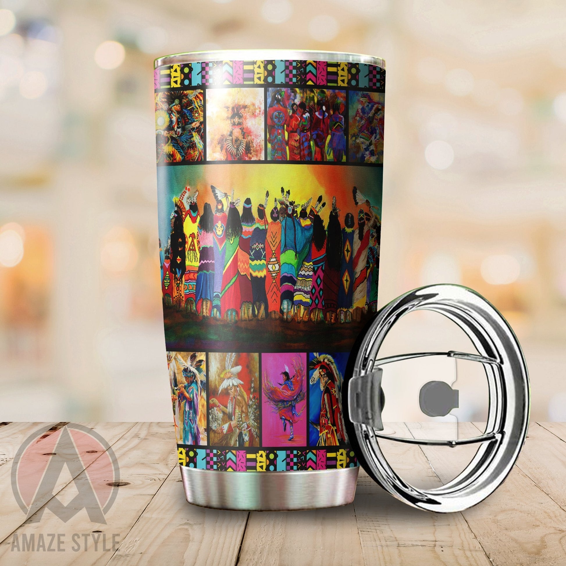 Pow Wow Premium Stainless Tumbler Cup Premium MPT944 - Amaze Style™-Tumbler