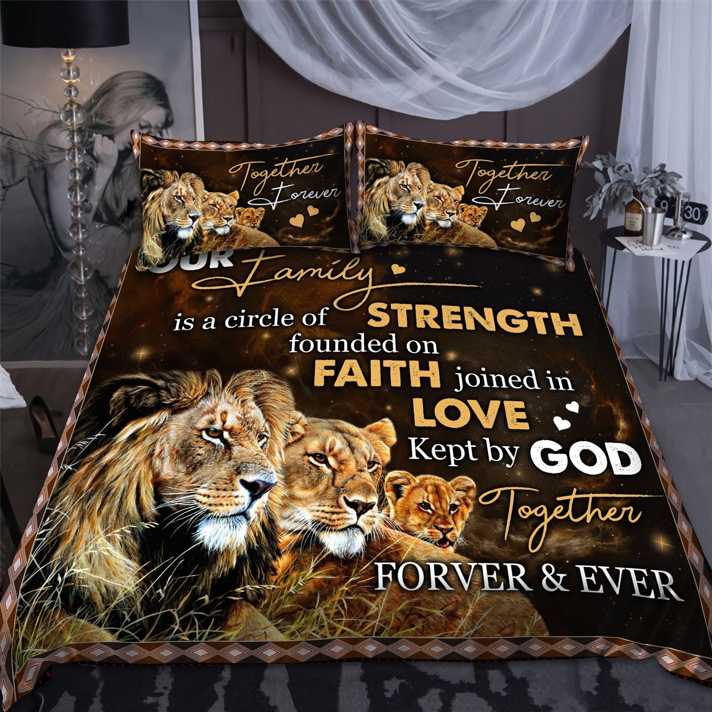 Lion Family 3D All Over Printed Bedding Set