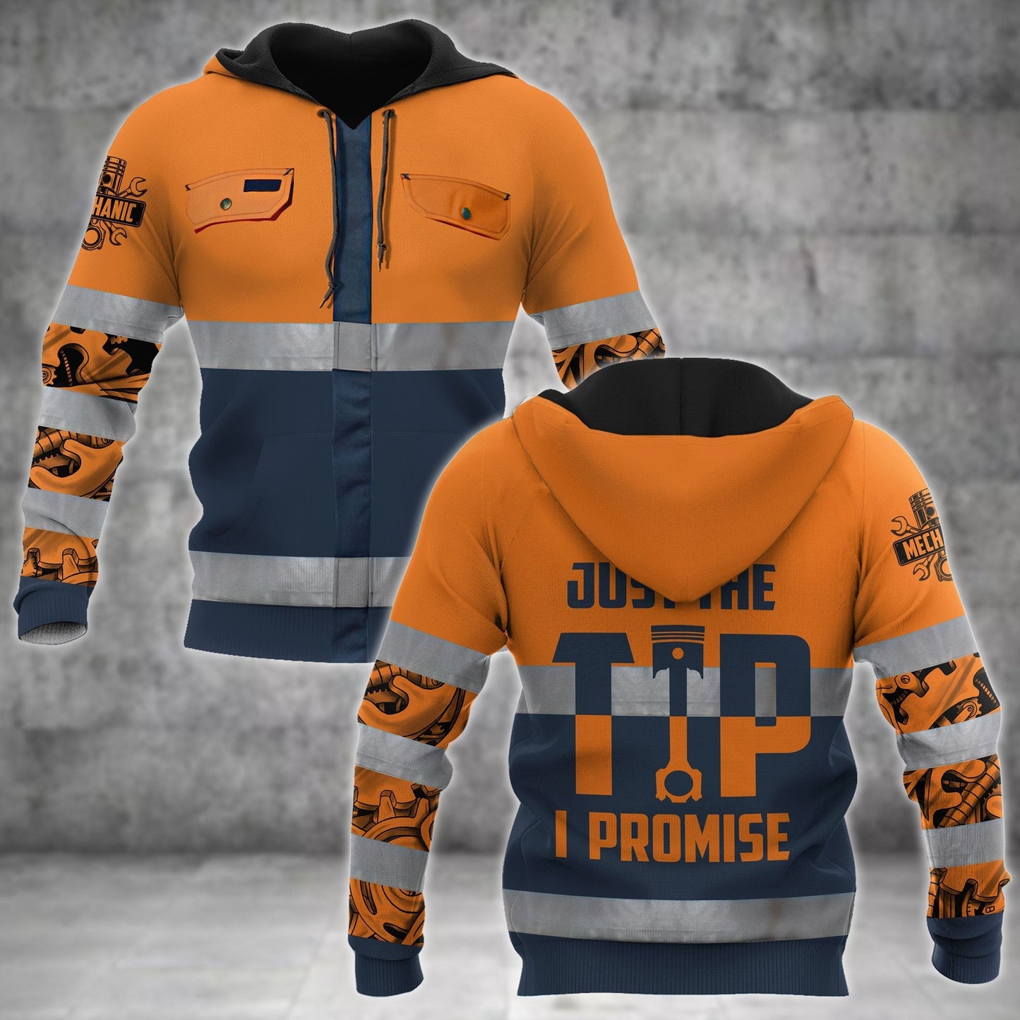 Mechanic 3D All Over Printed Hoodie For Men and Women TN