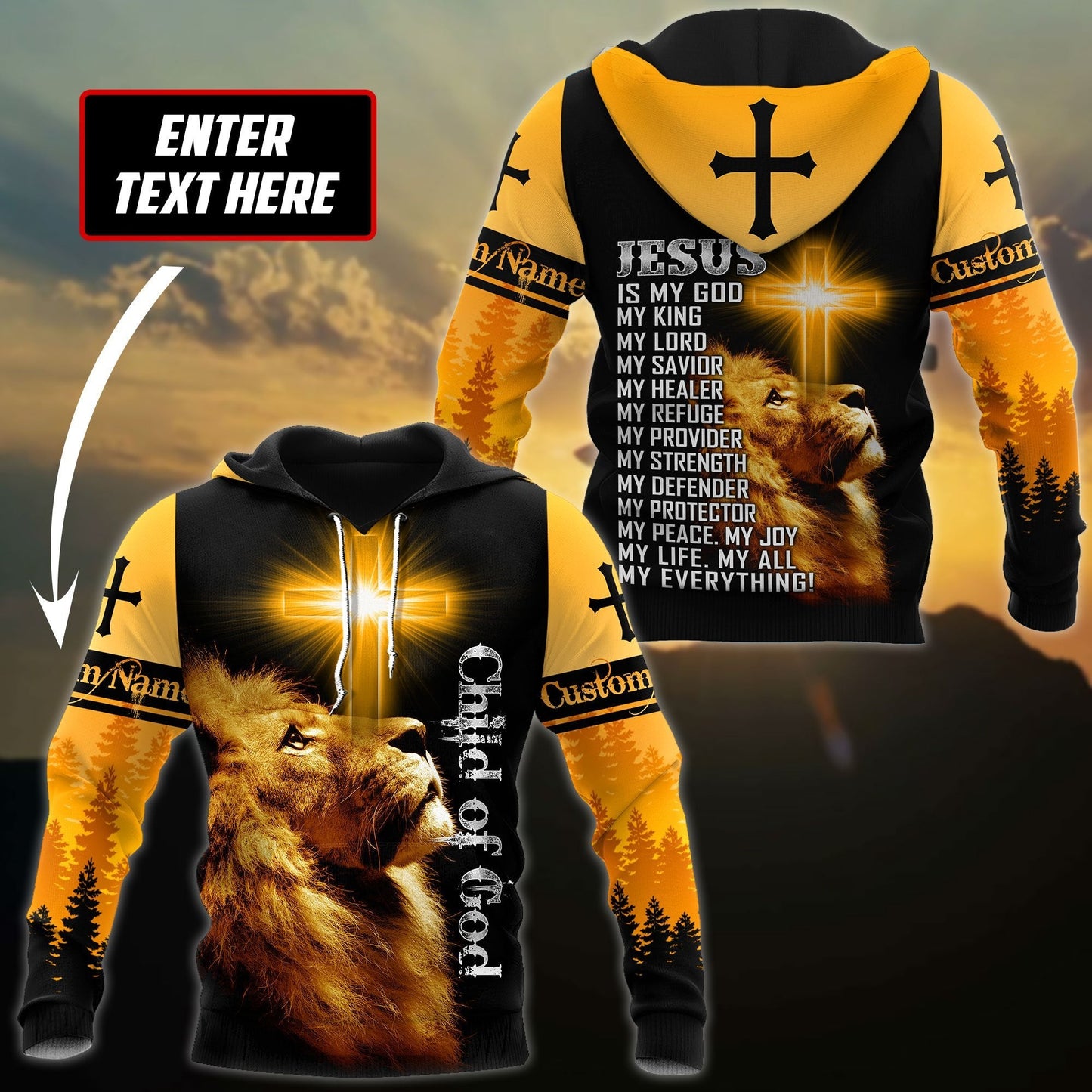 Child Of God Custom Name 3D All Over Printed Shirts For Men and Women Pi15102004