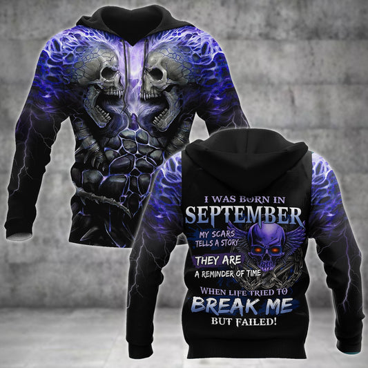 September Guy Skull 3D All Over Printed Shirts Pi24102009ST