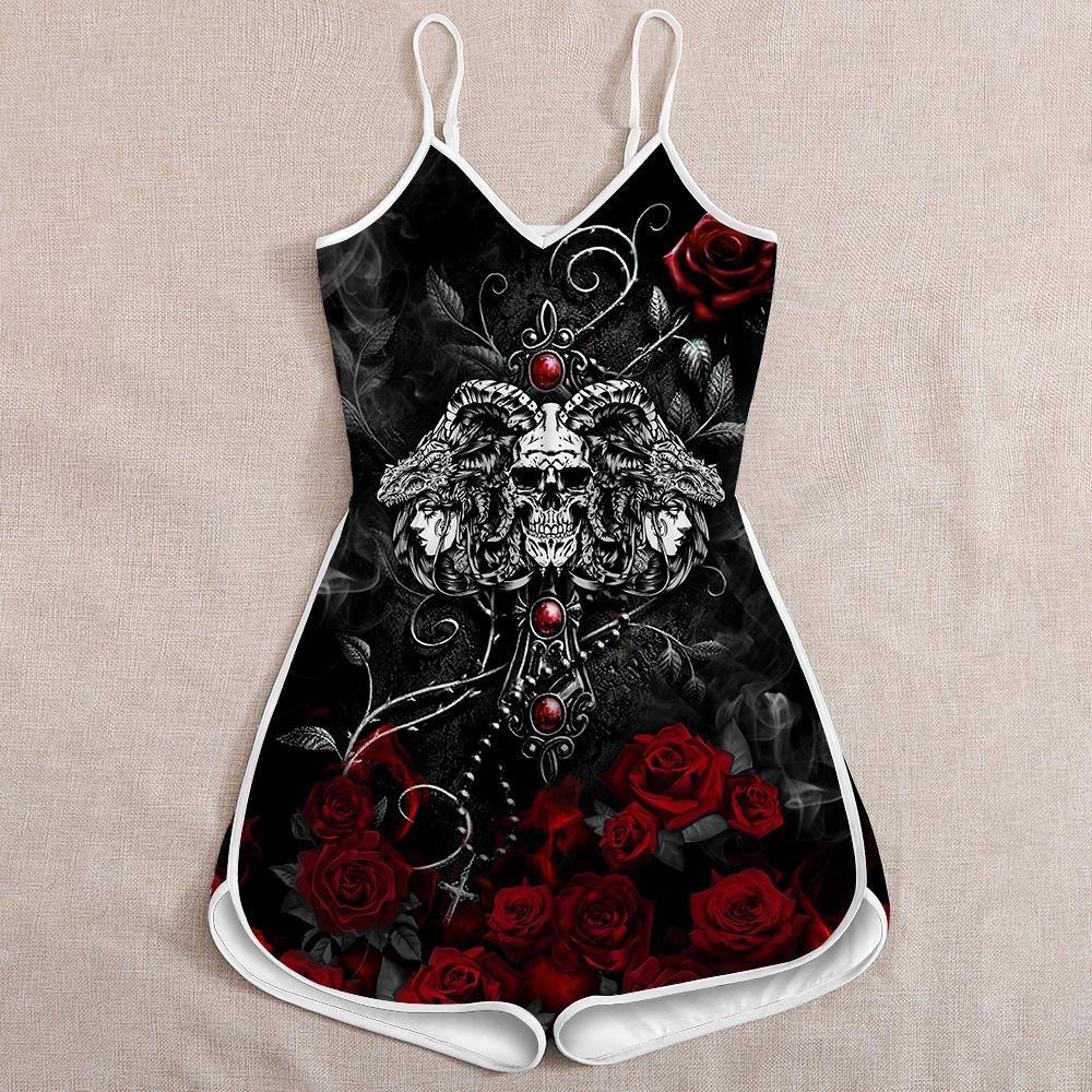 Skull And Snake 3D Romper For Women Pi28092003
