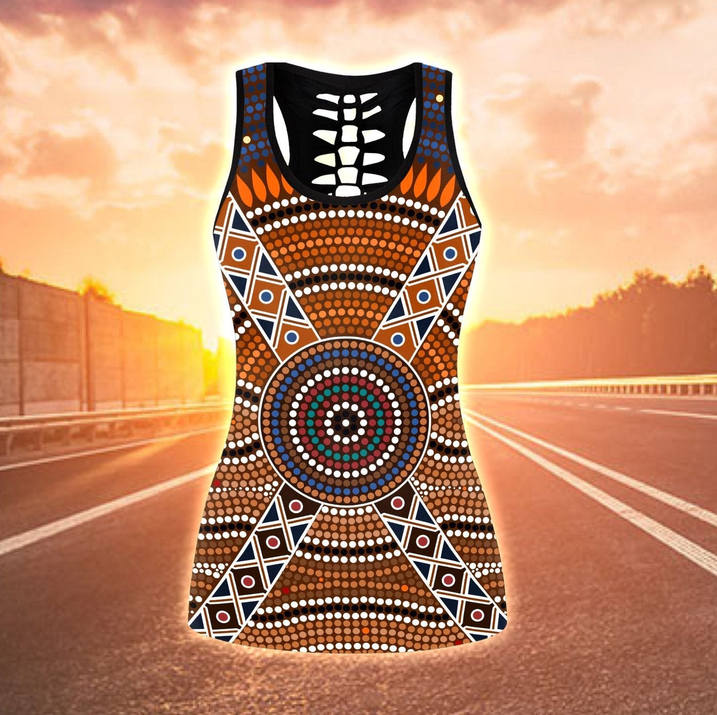 Aboriginal Australia Indigenous Painting Art Combo (Legging+Tank)