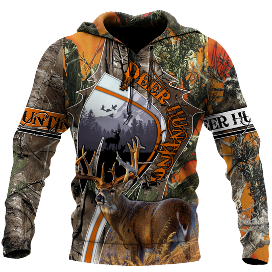 3D All Over Print Camo Deer Hunter Hoodie DD08102001