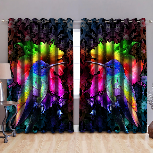 Rainbow Hummingbird Window Curtains By ML MH150620