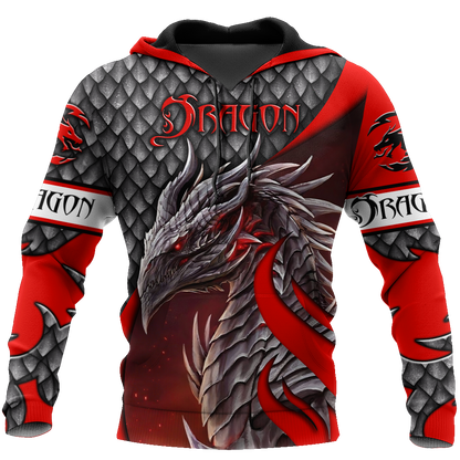 Beautiful Red Dragon Scales Hoodie MEI
