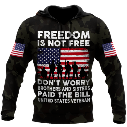 Veteran Freedom is not Free 3D all over printed shirts for men and women DD05252001 - Amaze Style™-Apparel