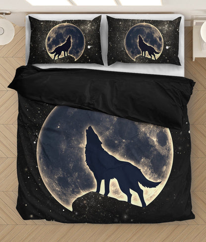 Wolf In The Moon Bedding Set