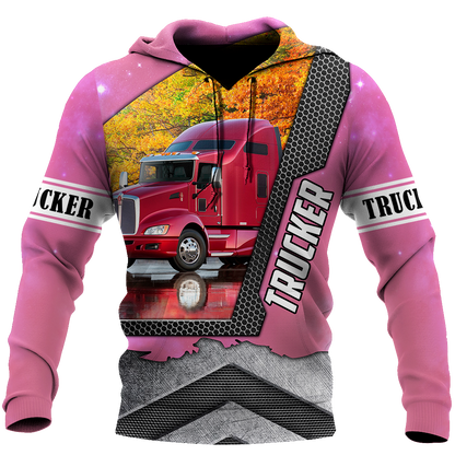 All Over Printed Trucker Lady Hoodie DD09212002-MEI