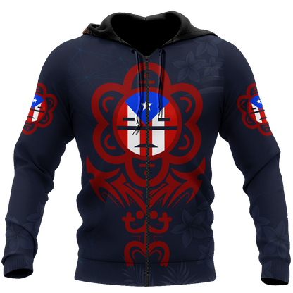 Puerto Rico Sol Taino All Over Print Shirts And Short NTN06202001-Apparel-TQH-Zipped Hoodie-S-Vibe Cosy™