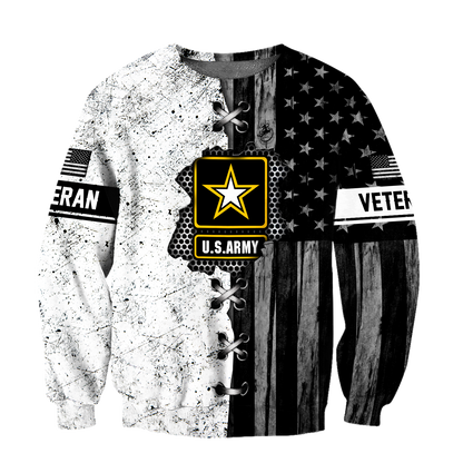Veteran US Army in my heart 3D shirts for men and women BW Proud Military