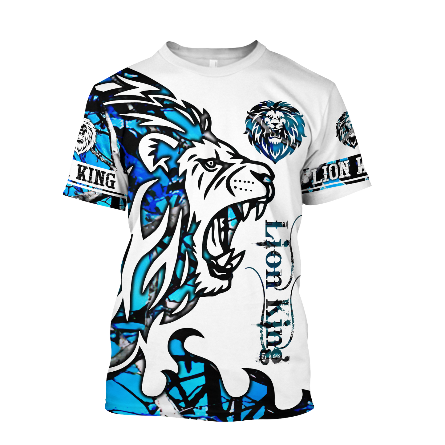 Beautiful Lion blue Tattoo camo 3D all over printed shirts for men and women DD05272003S - Amaze Style™-Apparel
