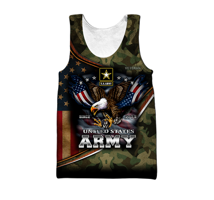 US Army Hoodie Since 1775 Eagle With American Flag Wings Proud Military