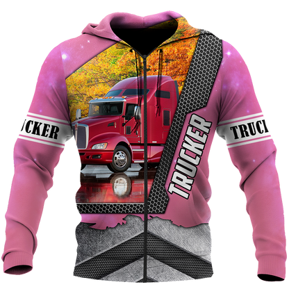All Over Printed Trucker Lady Hoodie DD09212002-MEI