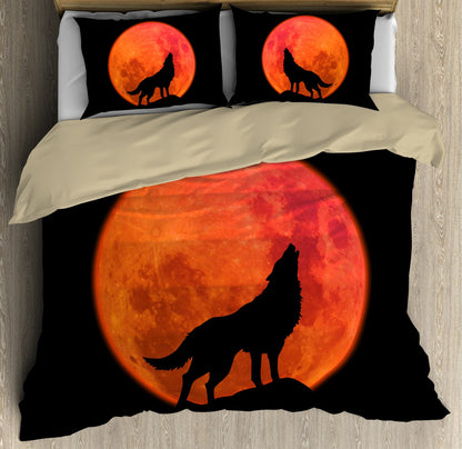 Wolf In The Blood Moon Bedding Set