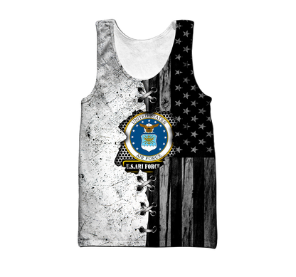 Veteran US Air Force in my heart 3D shirts for men and women BW Proud Military