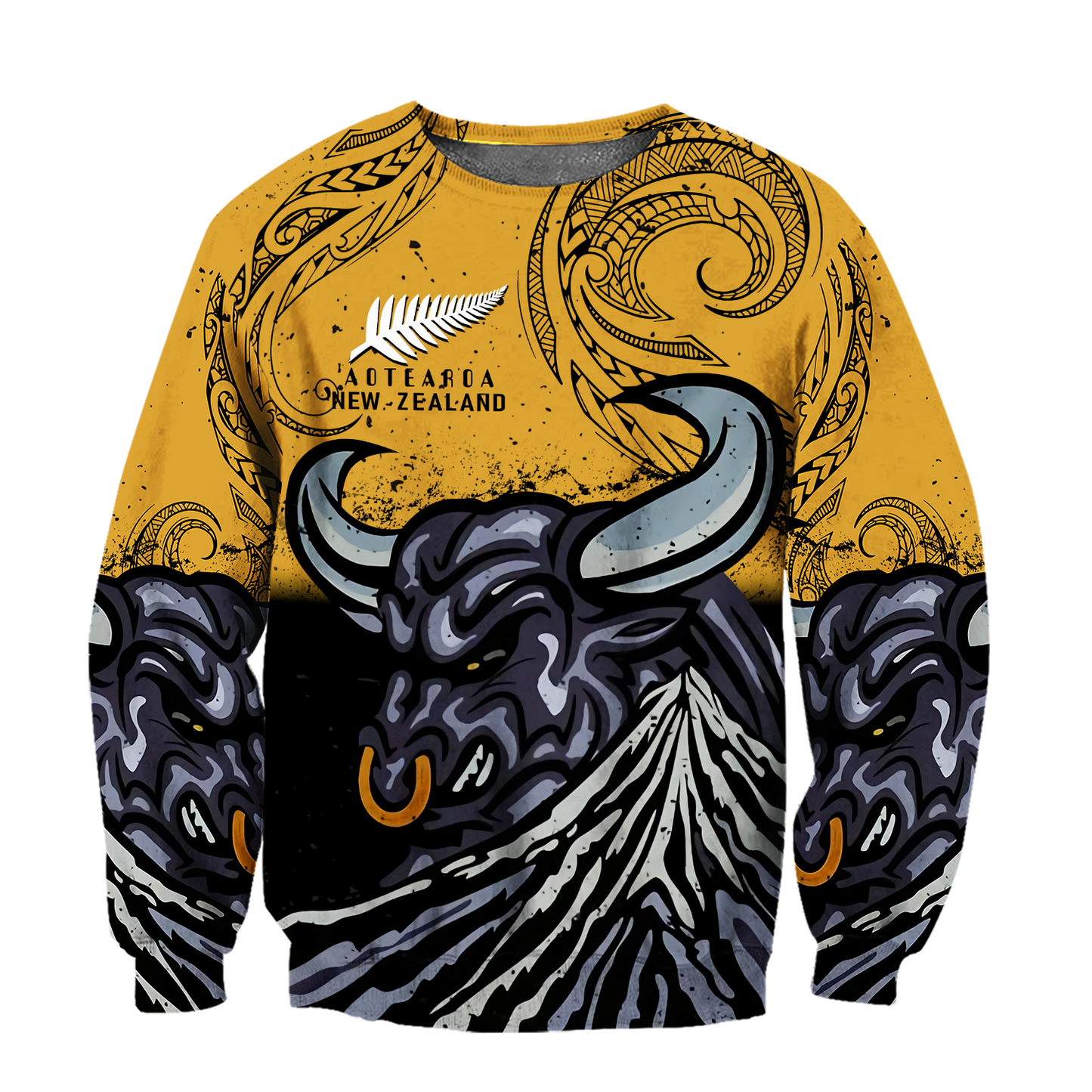 New zealand taranaki maori bull 3d all over printed shirt and short for man and women