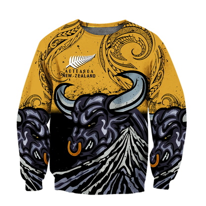New zealand taranaki maori bull 3d all over printed shirt and short for man and women