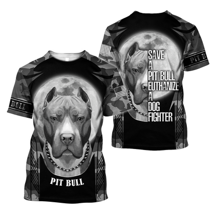 Save A Pit Bull Euthanize A Dog Fighter Hoodie Shirt for Men and Women DD10082005