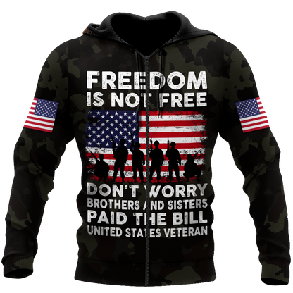 Veteran Freedom is not Free 3D all over printed shirts for men and women DD05252001 - Amaze Style™-Apparel