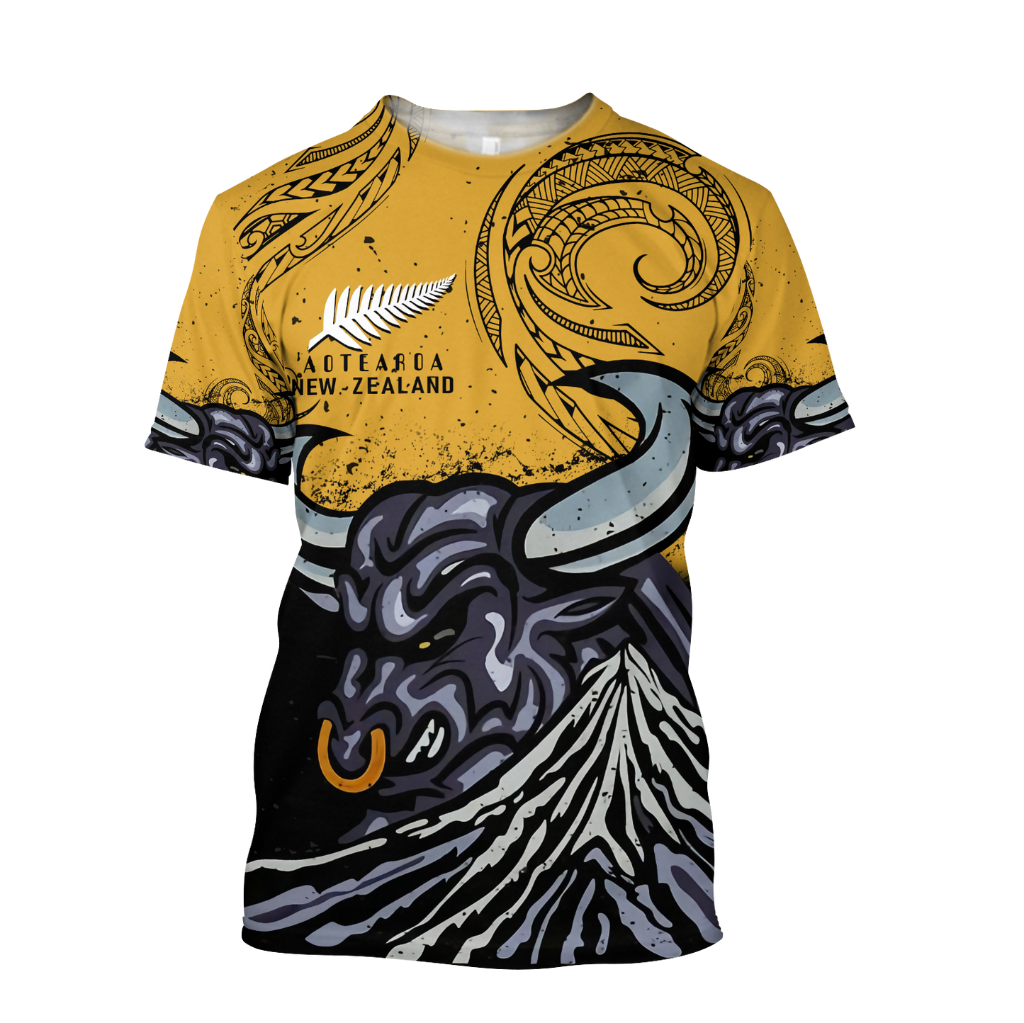 New zealand taranaki maori bull 3d all over printed shirt and short for man and women