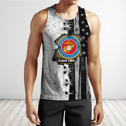 Veteran US Marine Corps in my heart 3D shirts for men and women BW Proud Military