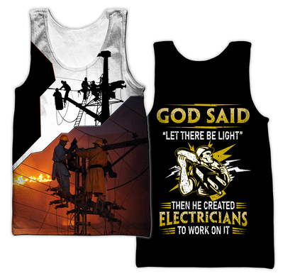 Awesome Electrician Let There Be Light Hoodie For Men MEI