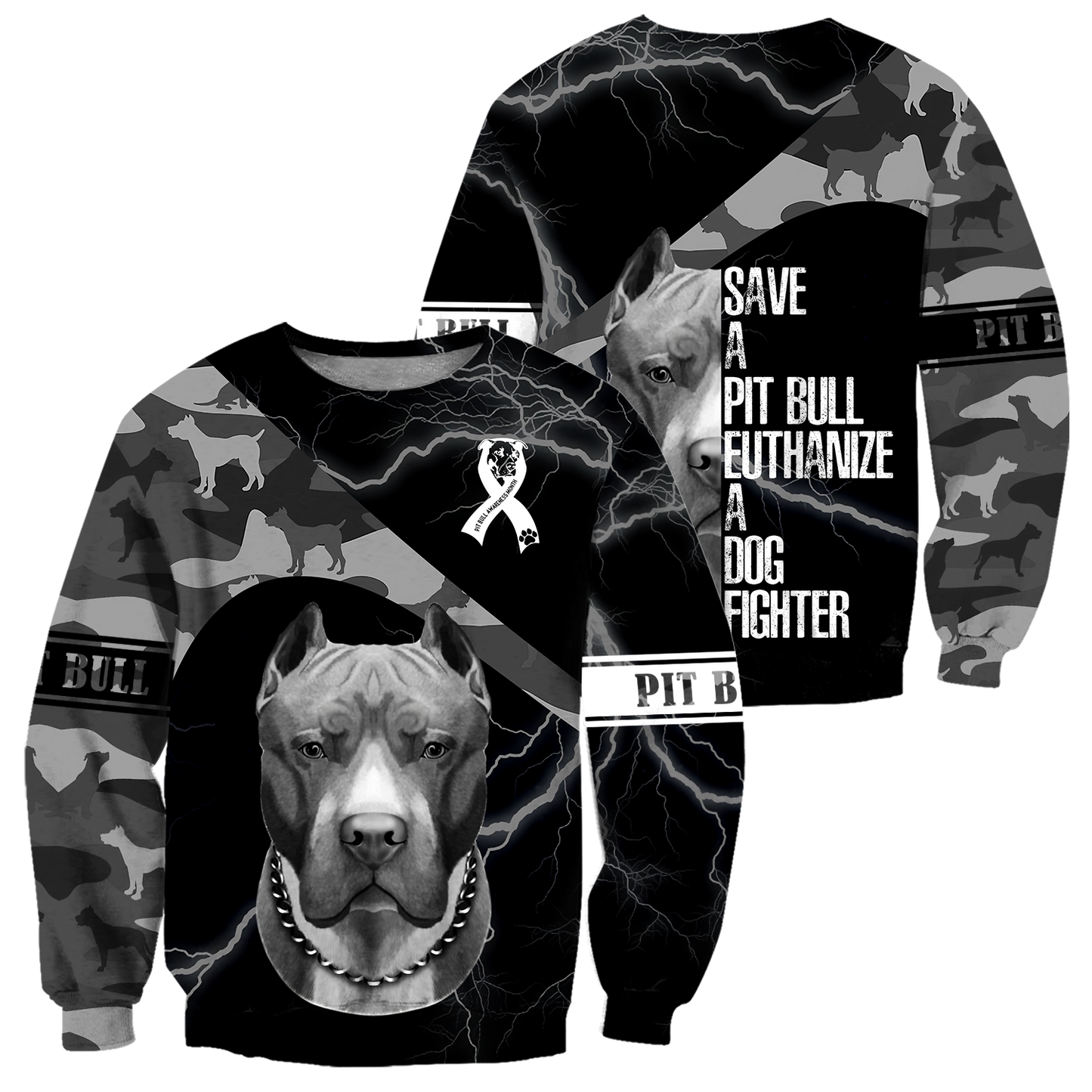Save A Pit Bull Euthanize A Dog Fighter 3D All Over Print Hoodie DD09212001