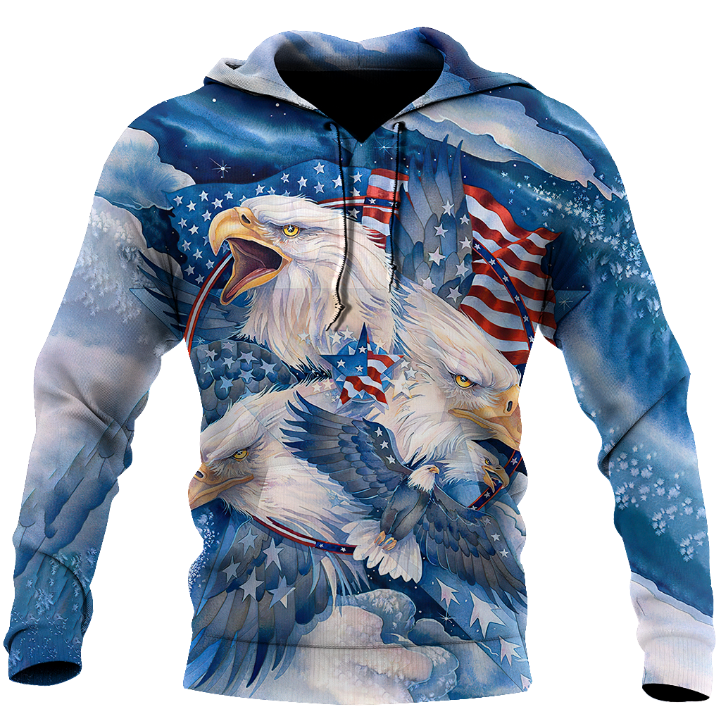 All Over Printed Bald Eagle Hoodie DD09082001-MEI