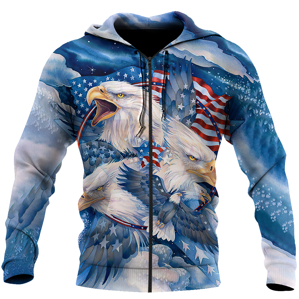 All Over Printed Bald Eagle Hoodie DD09082001-MEI