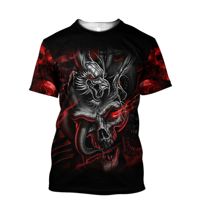 Amazing Red Dragon Skull Hoodie For Men And Women MEI