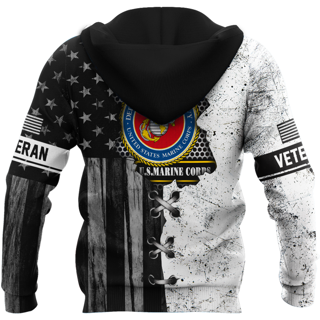 Veteran US Marine Corps in my heart 3D shirts for men and women BW Proud Military